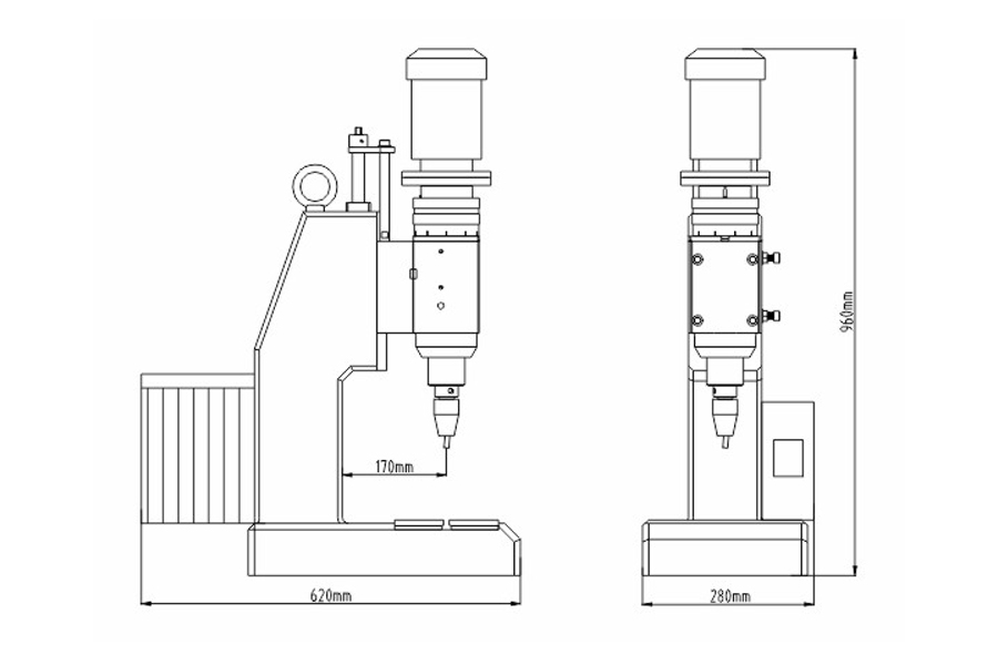 常規(guī)型液壓鉚接機結構尺寸